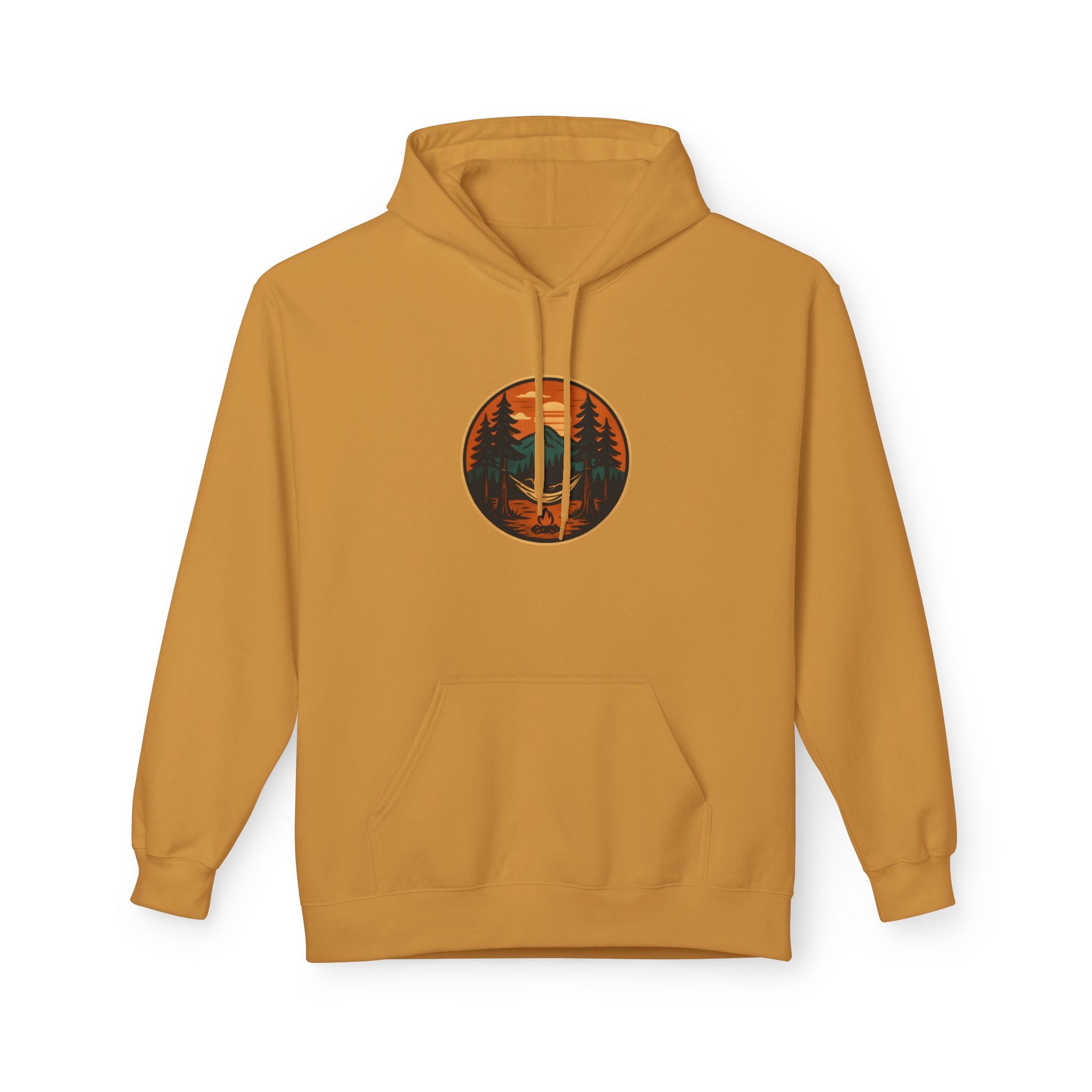 "Hammock Sunset" -  Vintage Style Mountain Beagle Men's Graphic Hoodie