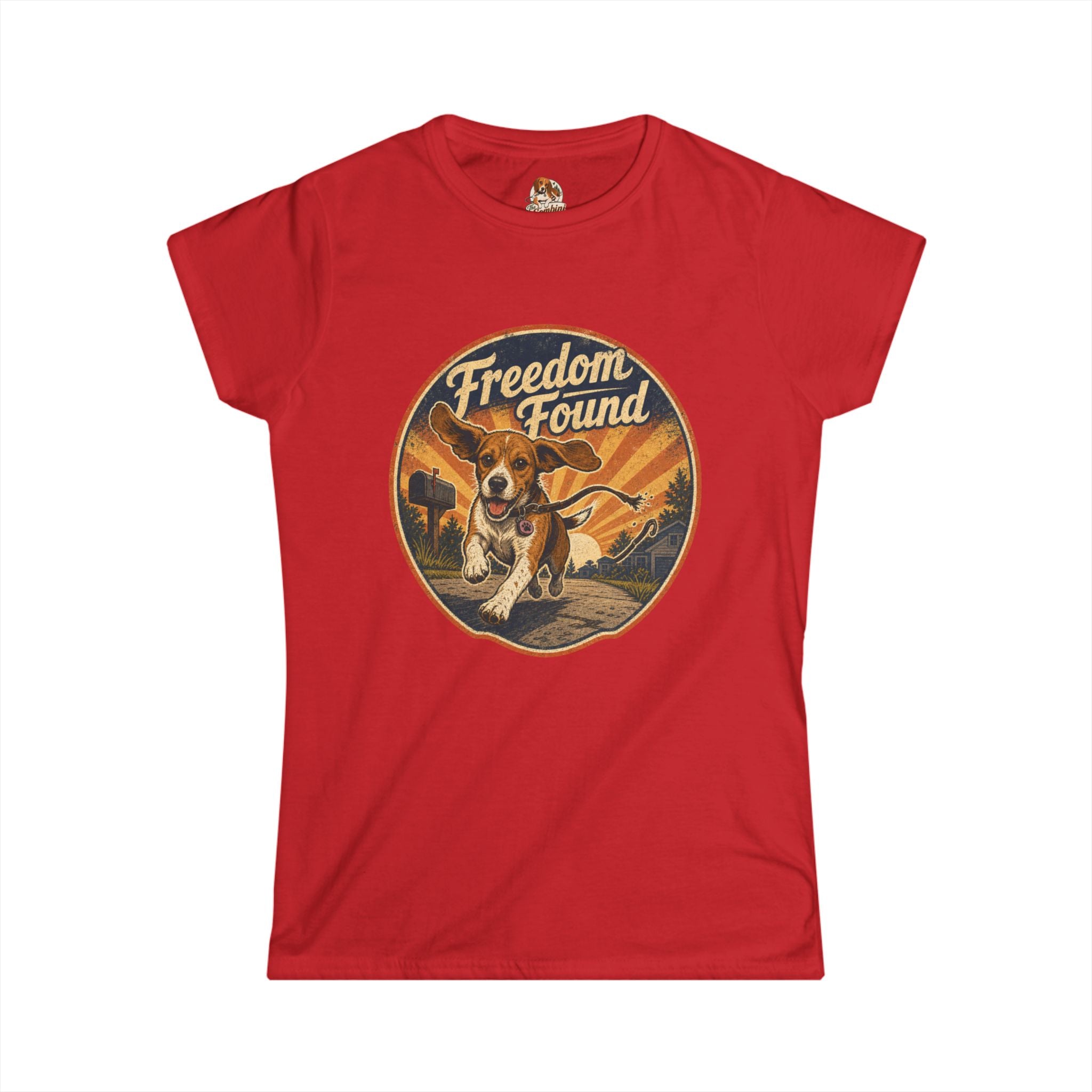 "Freedom Found" - Retro Professional Escape Artist Beagle Graphic Women's Tee