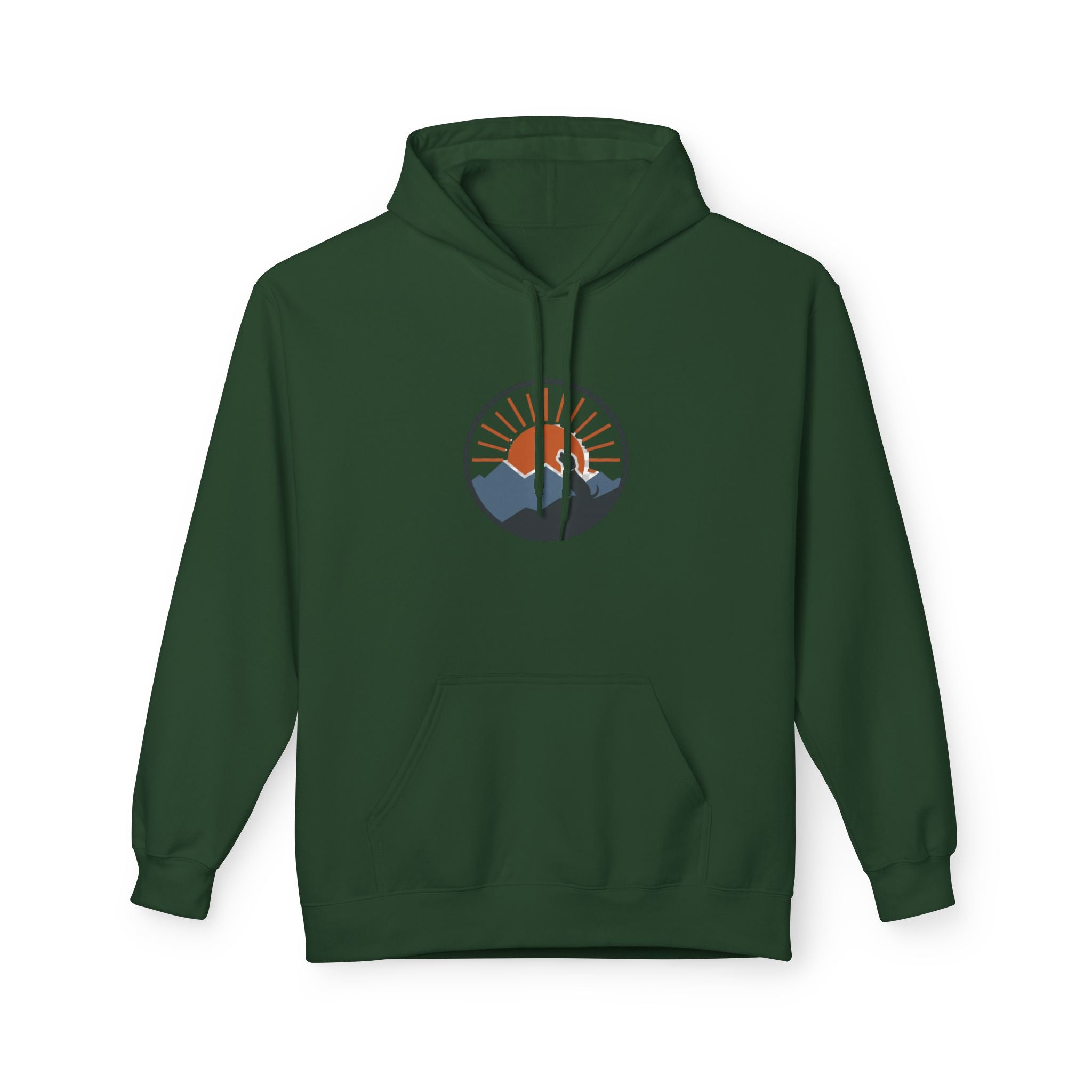 "Sunset Mountain" -  Vintage Style Mountain Beagle Men's Graphic Hoodie