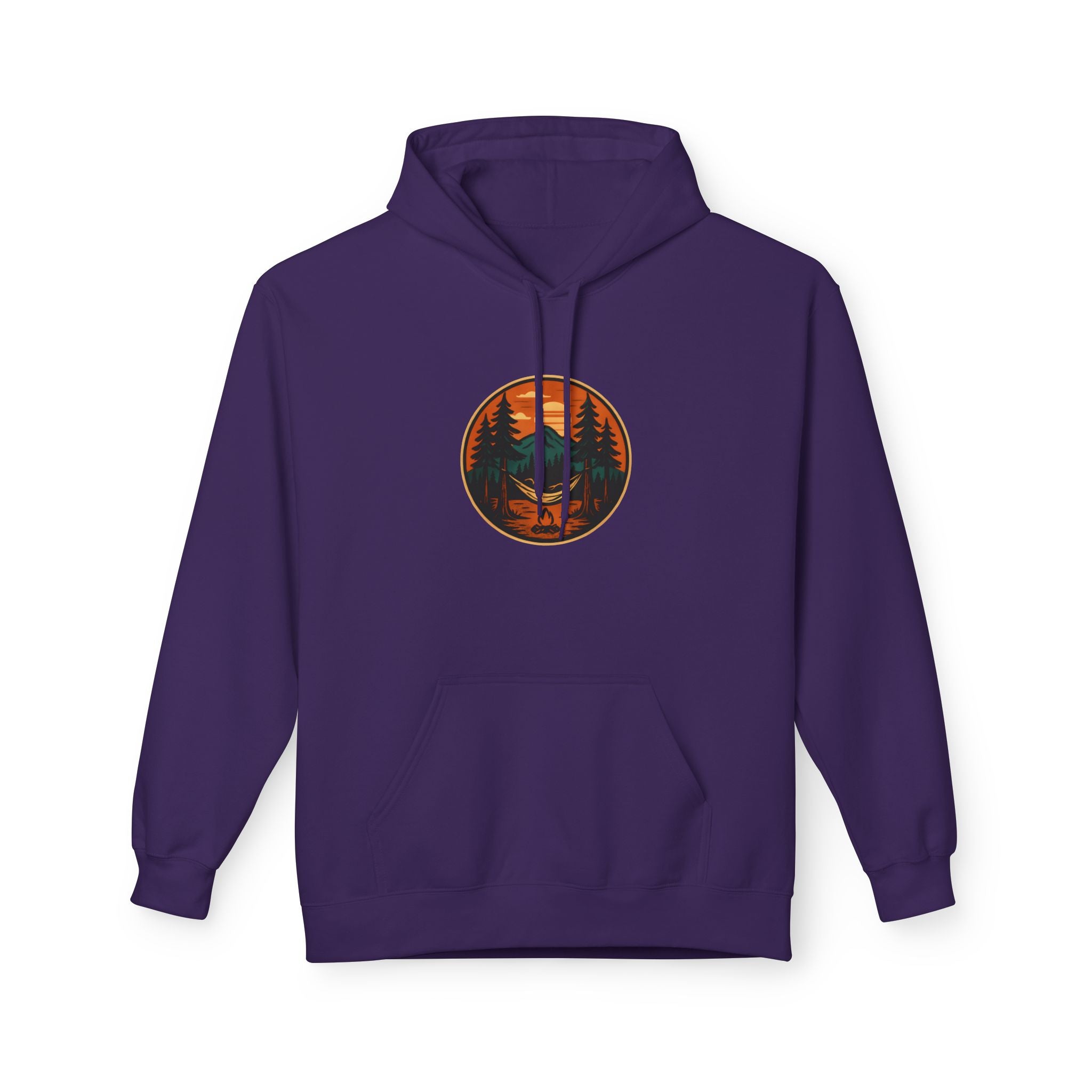 "Hammock Sunset" -  Vintage Style Mountain Beagle Men's Graphic Hoodie