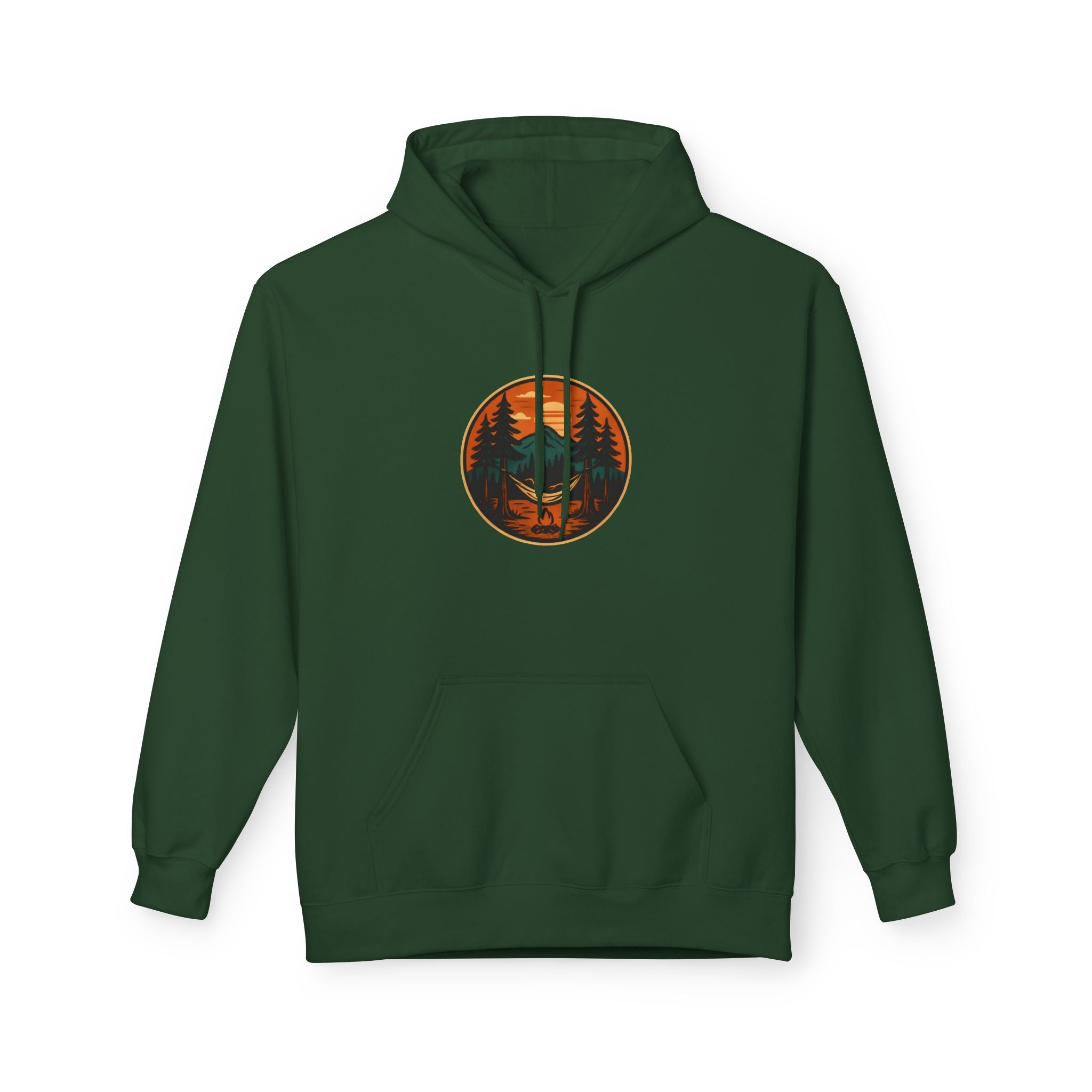 "Hammock Sunset" -  Vintage Style Mountain Beagle Men's Graphic Hoodie