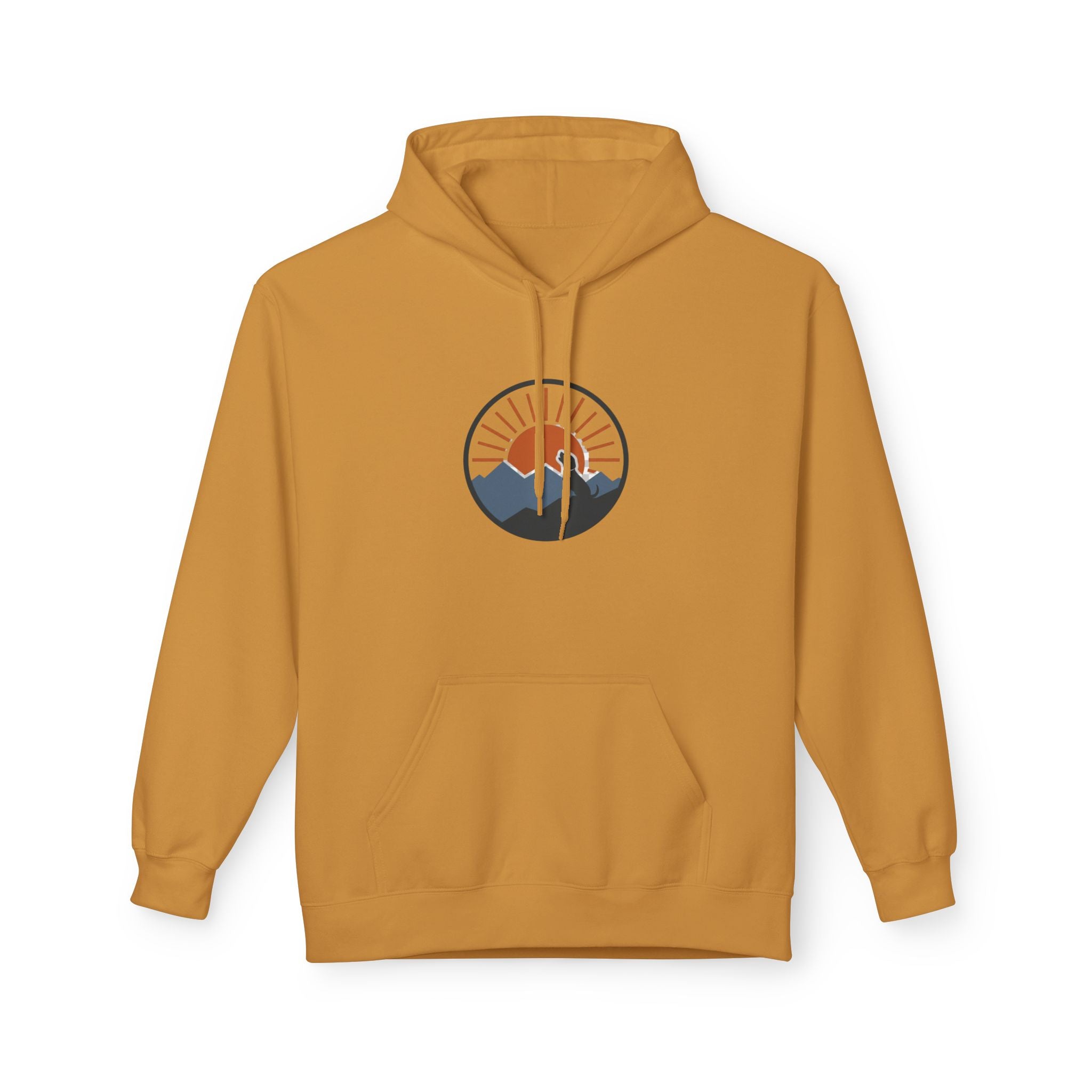 "Sunset Mountain" -  Vintage Style Mountain Beagle Men's Graphic Hoodie