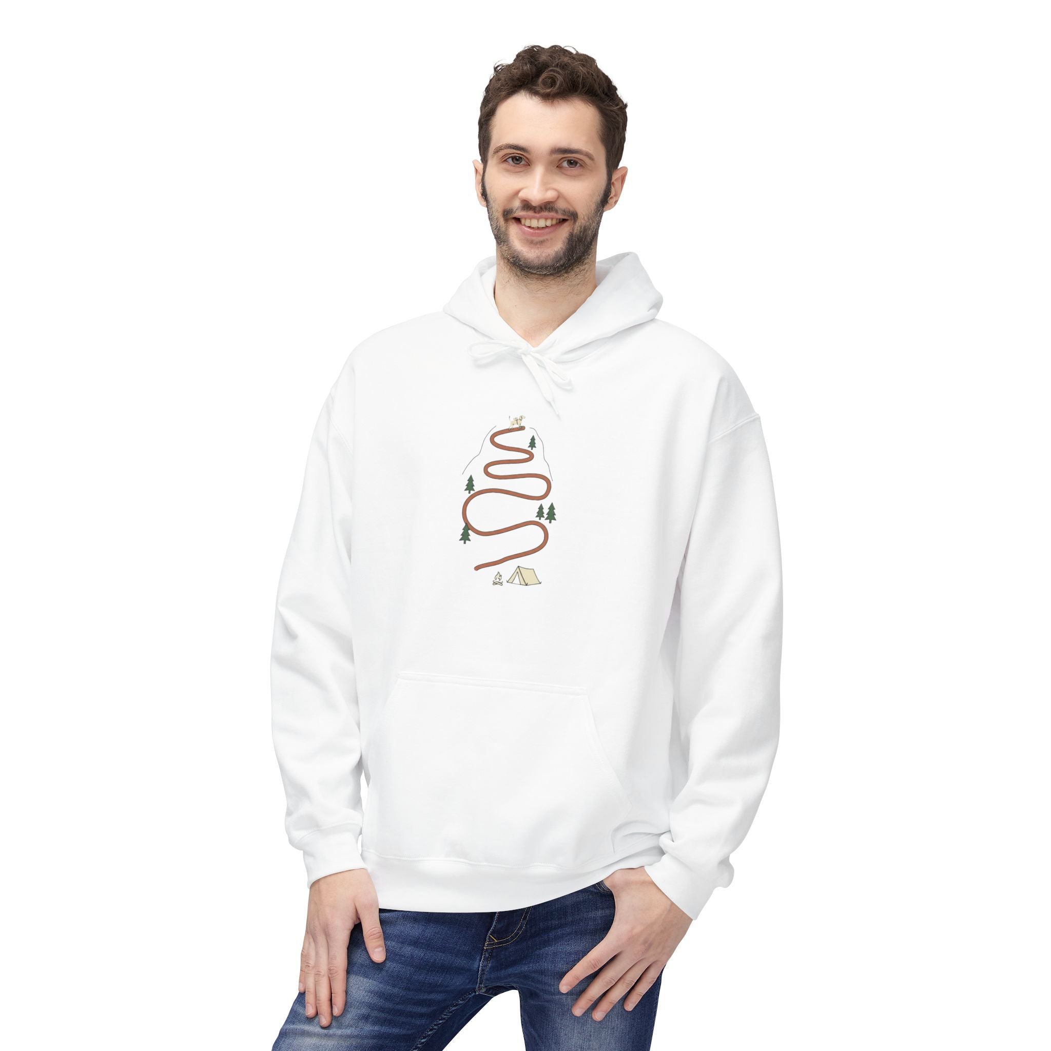 "Switchback" -  Vintage Style Mountain Beagle Men's Graphic Hoodie