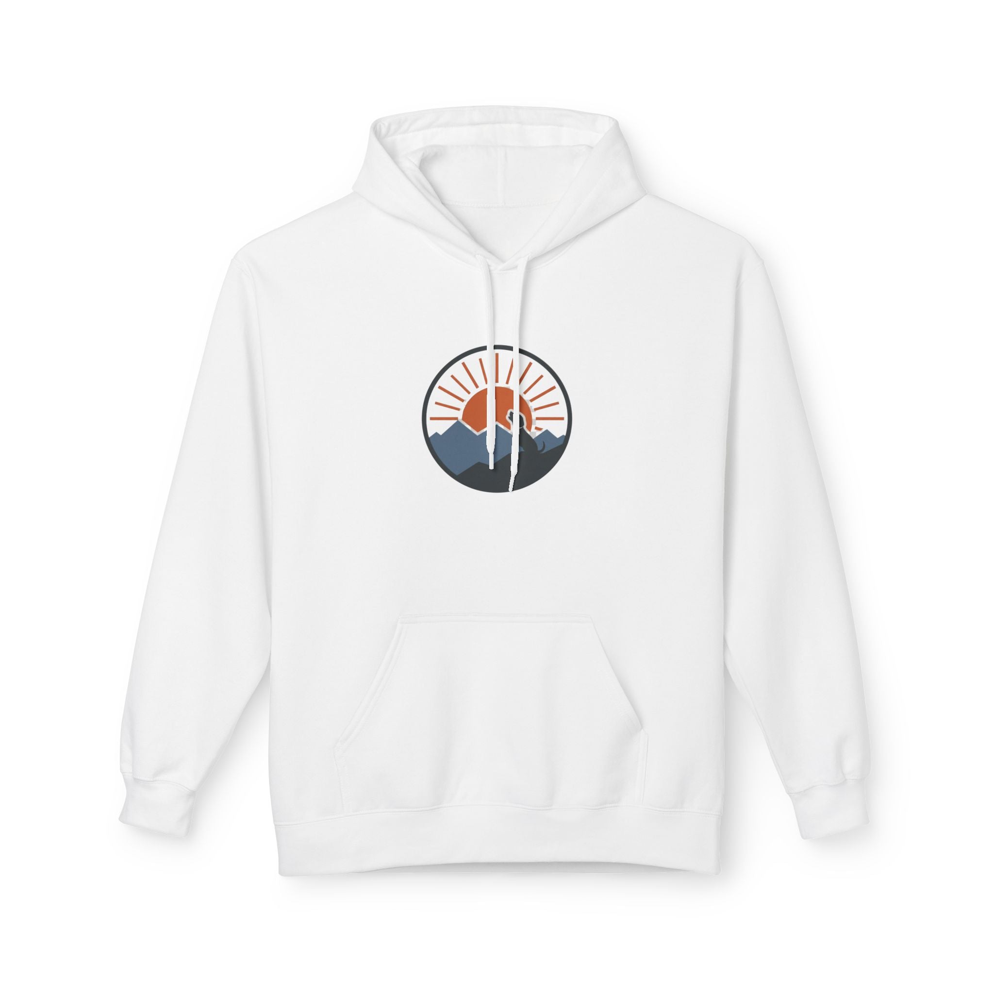 "Sunset Mountain" -  Vintage Style Mountain Beagle Men's Graphic Hoodie