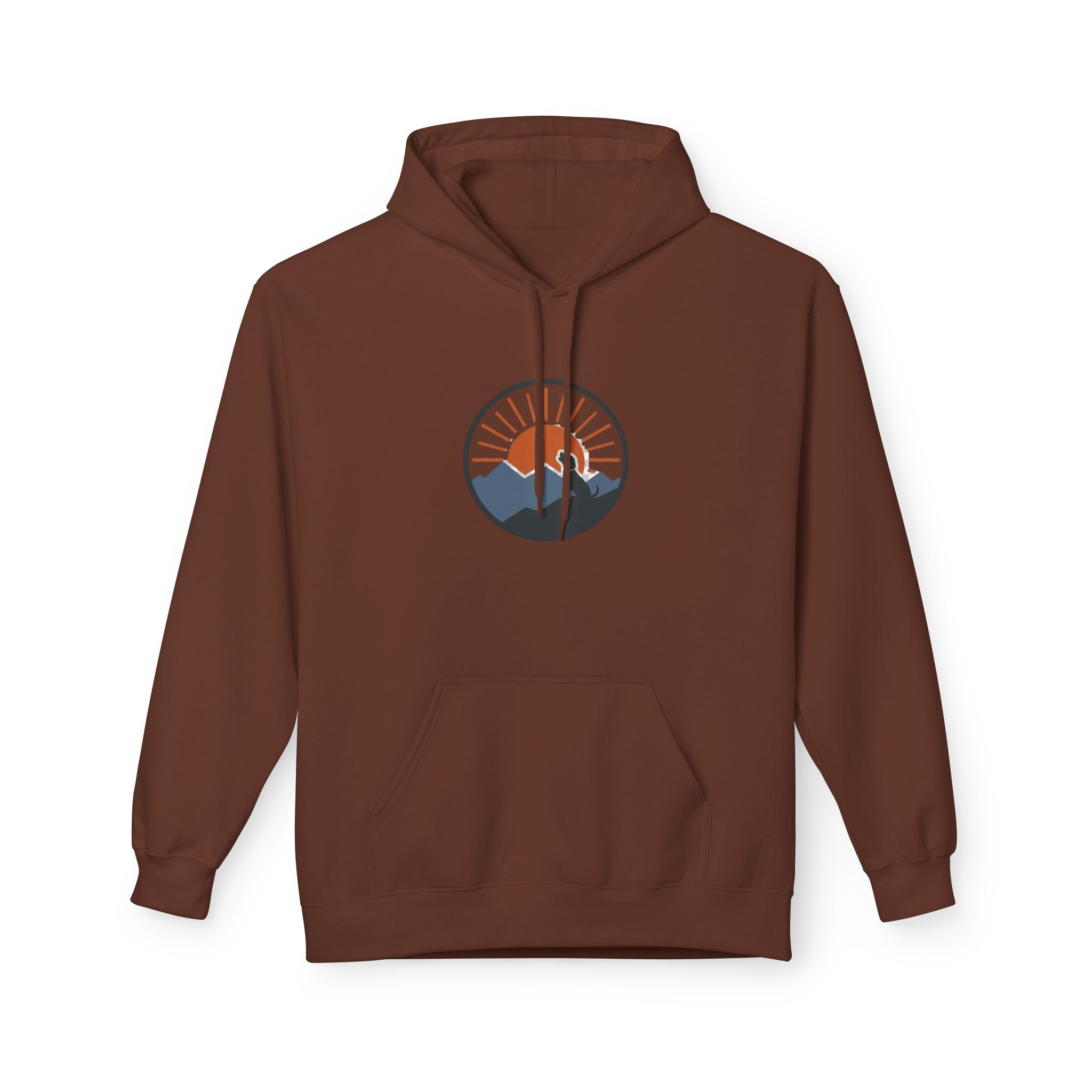 "Sunset Mountain" -  Vintage Style Mountain Beagle Men's Graphic Hoodie