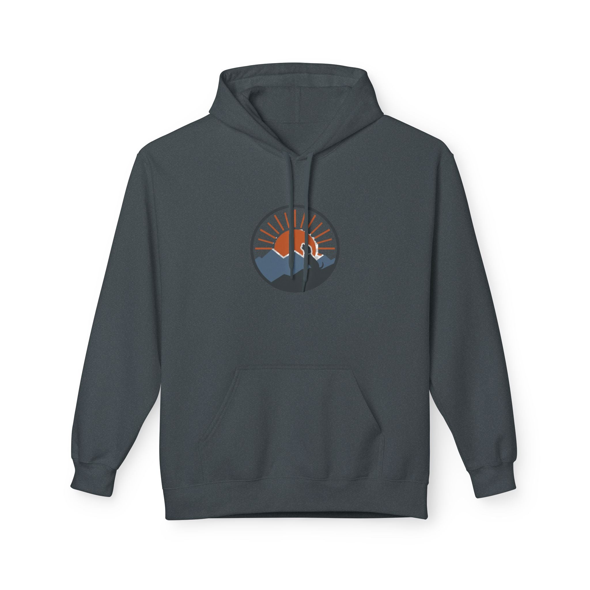 "Sunset Mountain" -  Vintage Style Mountain Beagle Men's Graphic Hoodie